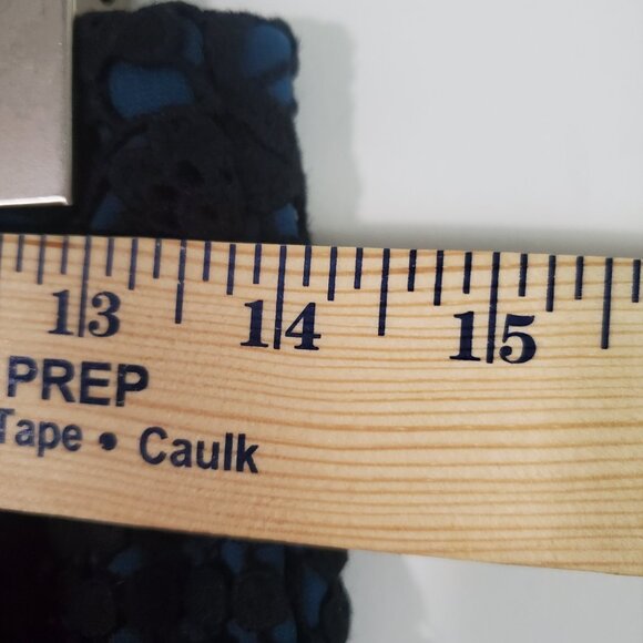 Ann Taylor Loft Skirt 0 Black Blue Floral Crochet Feminine Classic Timeless - Picture 9 of 12